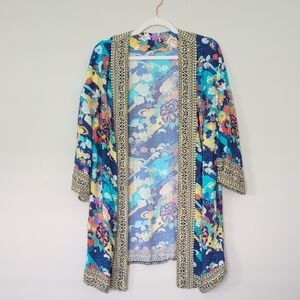 Soft Surroundings Asian Inspired Open Duster Cardigan S/M